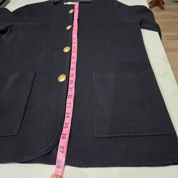 J. Crew Giselle Sweater Blazer Small Black Wool Blend Relaxed Fit Preppy #BO154 - Picture 12 of 13